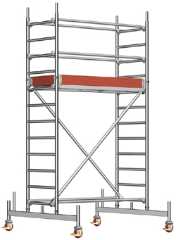 Alu Fahrger&uuml;st Arbeitsh&ouml;he 5,30m mieten leihen