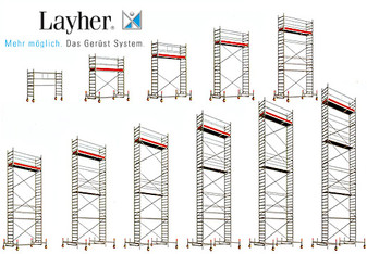 Fahrger&uuml;st mit Sicherheitsaufbau P2 bis 13,38 m Arbeitsh&ouml;he mieten leihen
