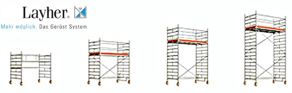 Fahrger&uuml;st Uni Breit / Breitger&uuml;st mit Sicherheitsaufbau P2 bis 9,38 m Arbeitsh&ouml;he mieten leihen