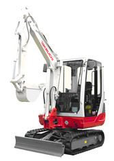 Kompaktbagger mit Kabine mieten leihen