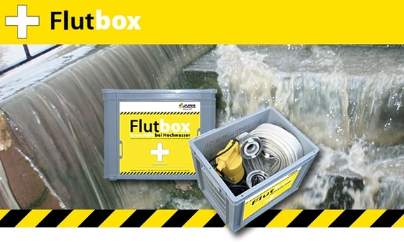 Flutbox inkl. U5KS mit 10m Kabel, Tragekorb, 12,5m Feuerwehrschlauch mieten leihen