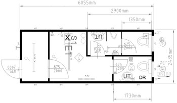 Kombicontainer / Teek&uuml;chencontainer mit 2 Toiletten, Handwaschbecken und Kleink&uuml;che mieten leihen